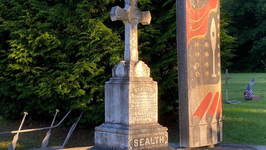 Image: The Chief Sealth monument dates back to 1890....